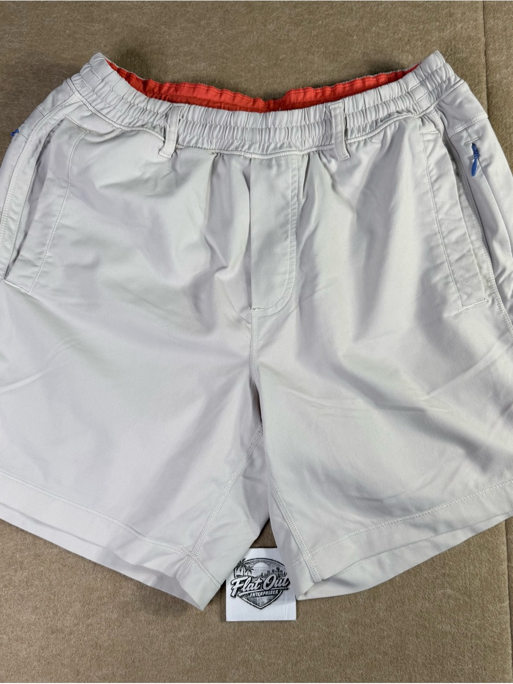 Birddogs Boom For Your Boomstick Gray Gym Shorts Orange Liner Size Medium